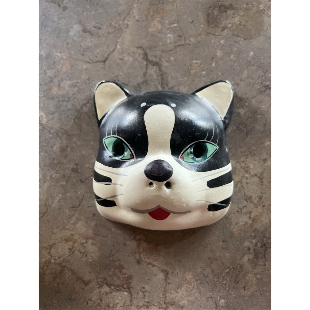 Vintage Rare Korean Folk Cat Mask Paper Mache